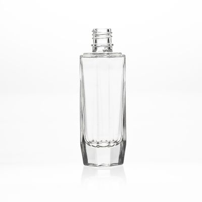 Luxury Fancy Design 50ml 1.7oz Hexagonal Shaped Clear Empty Perfume Glass Spray Bottle with Glass Cap 
