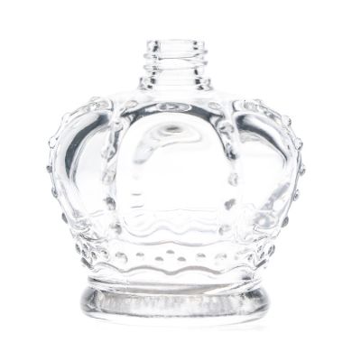 55 ml 80 ml Clear Empty Luxury Crystal Crown Perfume Bottle Glass Perfume Bottle with Screw Air Bubble Pump 