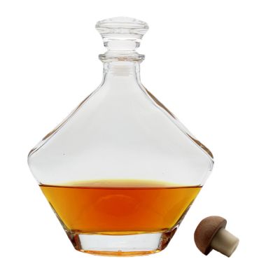 Glass packaging five-pointed star shape luxury whiskey bottle brandy glass bottle 700ml for wholesale