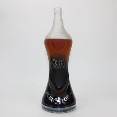 Super Flint Frosted Cheap Wine /Vodka Bottles Glass Liquor Bottle 750ml