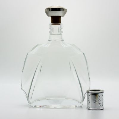 fancy super flint glass 700ml whisky brandy glass bottle with lids
