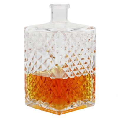 2021 wholesale high quality 750ml clear brandy glass bottle for liquor