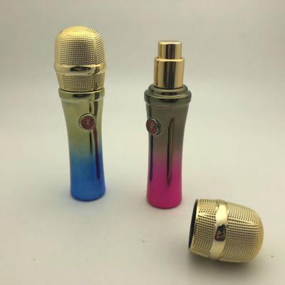 Sunrise new design Microphone shape color coating perfume spray bottle 
