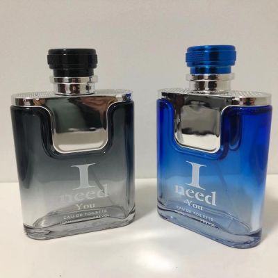 New design Men EDT 100ml tinted crystal perfume spray bottle