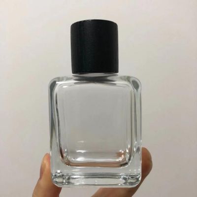 custom logo square shape 50ml luxury crystal perfume bottle