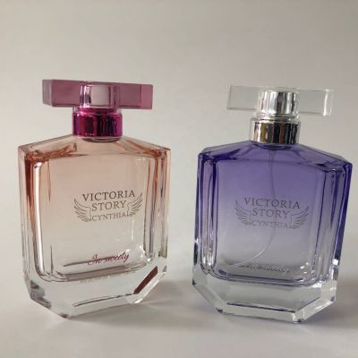 Surlyn perfume cap custom stylish polygon perfume glass bottle 100ml