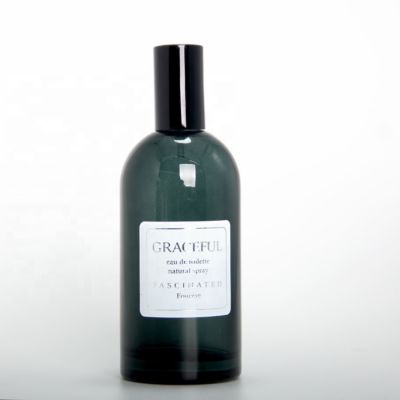 old fashioned personalised 15mm crimp neck black glass perfume bottle 100ml