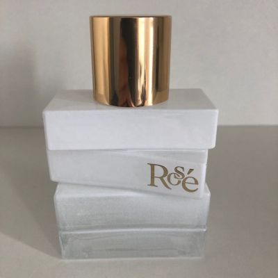Irregular shape custom gradient painting color gold hot stamping logo perfume bottle white 50ml