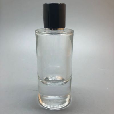 100ml luxury heavy base empty cylinder perfume glass bottle with magnet lid