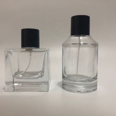 Small order accept high quality wooden cap top empty square 100ml glass perfume bottle