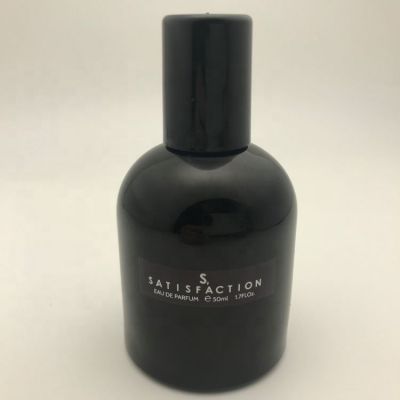 50ml round bottle matt black color woody scent pure black men perfume