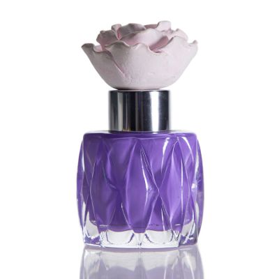 Purple Color Glass Reed Diffuser Bottle 50ml Empty Perfume Bottles