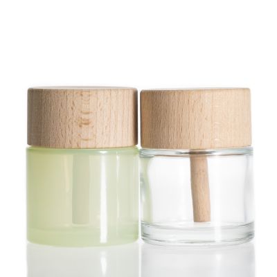 Green Color Aroma Diffuser Bottle 50ml Reed Diffuser Bottle With Wooden Cap