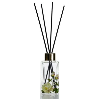 Room Fragrance Reed Diffuser 100ml Square Reed Diffuser Bottle Glass Perfume Bottle
