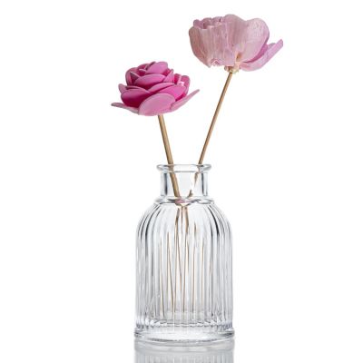 Factory Stock Promotion Embossed Crystal 100ml Fragrance Glass Reed Diffuser Bottles For Aroma