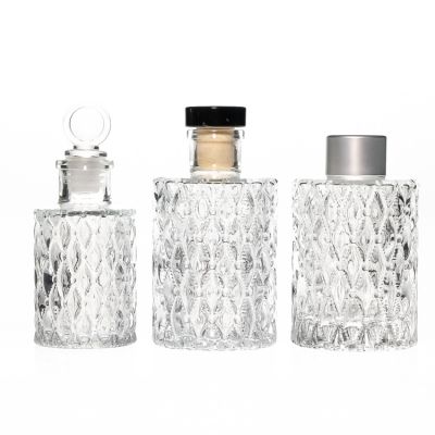 Home Decorative Engraving Crystal Glass Bottles 150ml Reed Diffuser Glass Bottles for Aroma