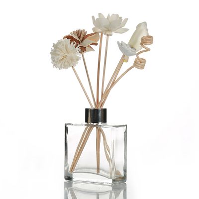 New arrival 200ml rectangle shape thick bottom reed diffuser bottle with screw cap wholesale