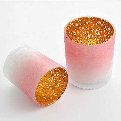 starry sky electroplated empty candle holders luxury candle jars colorful glossy/matte outside, electroplate inside with lid