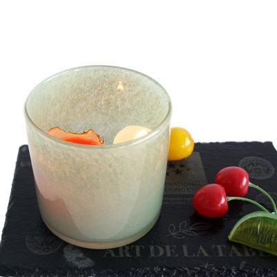 17oz Luxurious Decorative Green Glass Jars handmade new craft with black lid for Candle Making