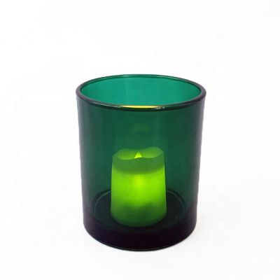 10oz popular green color empty glass candle holders
