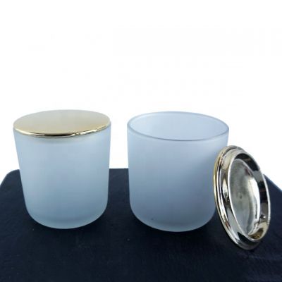 wholesale candle jars with lid stock feature 8oz empty frosted candle tumblers for Christmas