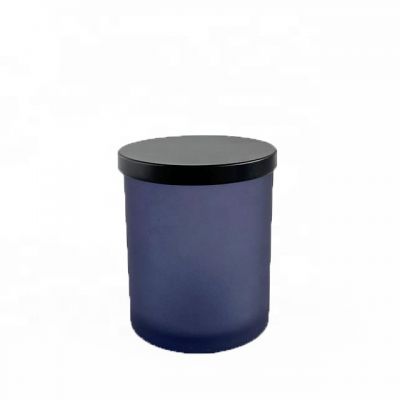 300ml matte grey glass candle jar with tin lids