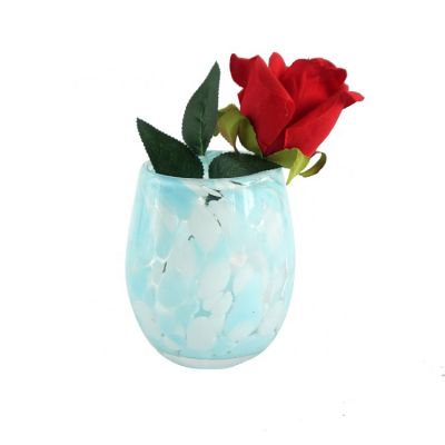 12oz 13oz 14oz 15oz 16oz 17oz Unique Colorful White and Blue Spots Big Glass Candle Jars