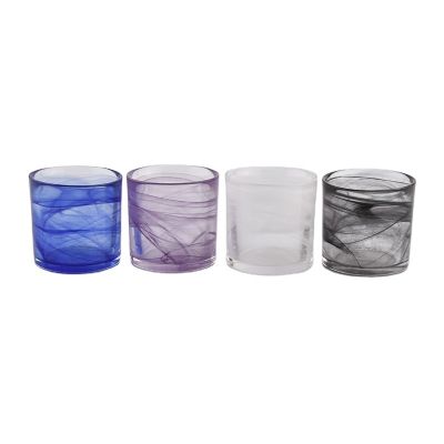 Luxury glass candle holder cylinder white newly design for wholesale