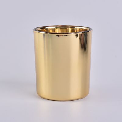 Hot Sale 10oz Gold Glass Candle Holders