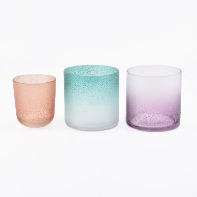 Special gradient color glass candle jars frosted candle molds