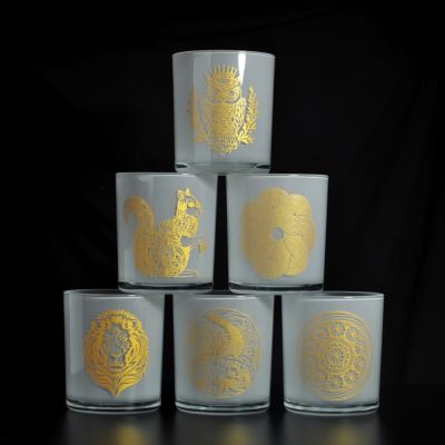 White Glass Candle Jar With Custom Brand Logo