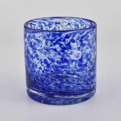 mouth blowing colored glass candle jars for home decor
