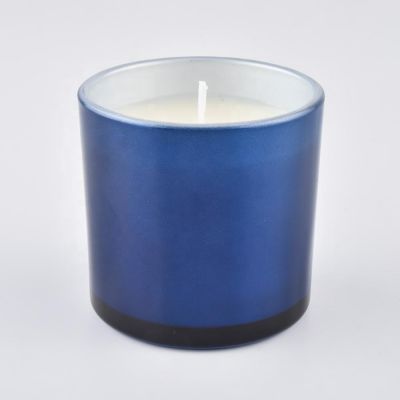 metallic blue glass candle holders for Christmas