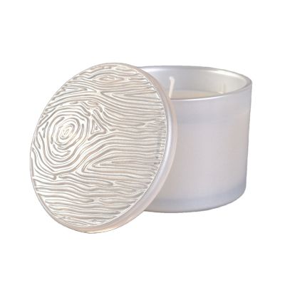Matte white glass candle jar with lid for wax making