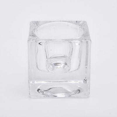 square tealight glass candle vessel wedding glass candle holder