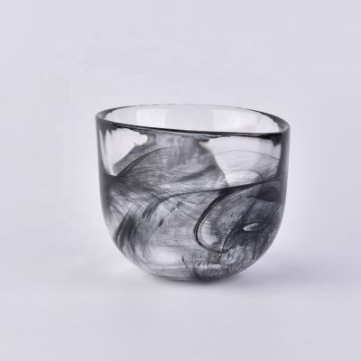 Hurricane black glass candle holders table use