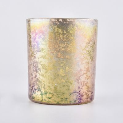 10oz colorful plating glass candle jars