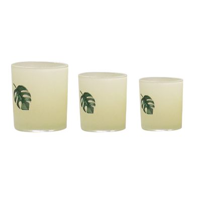 Custom Frosted color Glass Candle Holder Luxury Candle Jars Glass