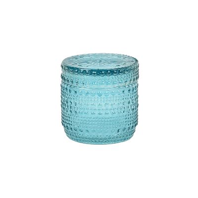 2021best selling premium glass candle jar with glass lid colored customized glass candld holder