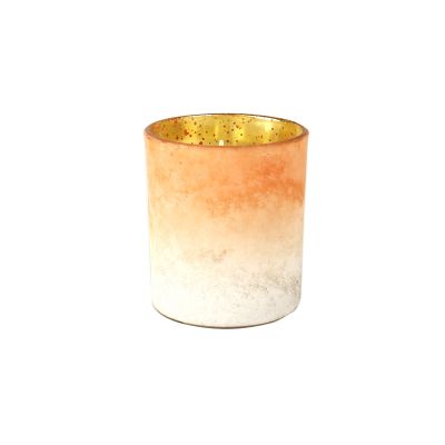 Wholesale Gradient Ramp Frosted Wide Mouth Container Glass Candle Jars In Bulk
