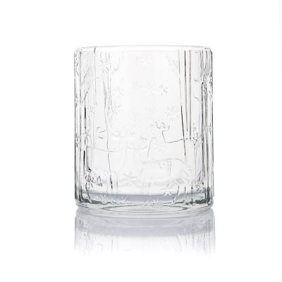 Luxury small empty scented candle container bottle clear glass candle jar with lid
