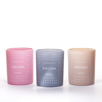 Custom logo printed luxury wedding gift candle jars scented holder with lid