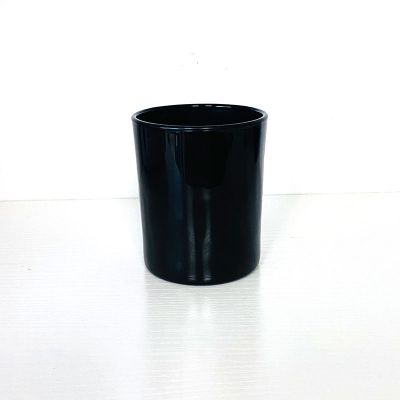 Luxury Matte Black Glass Candle Jar With Wooden Lid Empty Glass Candle Jar For Candle Making