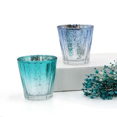 Good Quality Applique Gradient Color Beautiful Color Glass Candle Cup