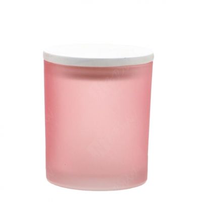 Fancy Home decoration Empty 8oz Candle Container Frosted Glass Jar Candle Holder