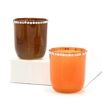 wholesale custom Color Spray clear beautiful glass jars for candle making
