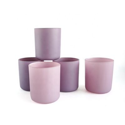 New Round Shape Frosted Candle Holder Matt Purple Candle Jars