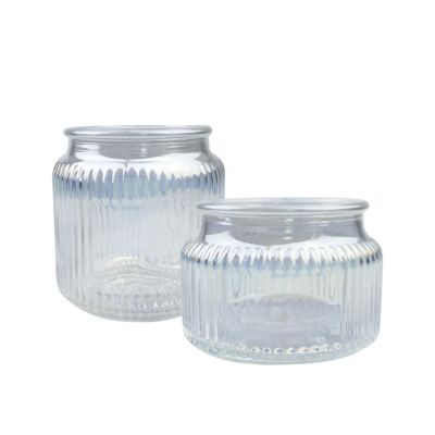 Factory Design Class Large Size Empty Clear Glass Candle Jar