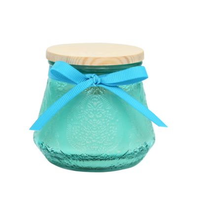New Small Beautiful Candle Jar Glass Jar Candle with Lid