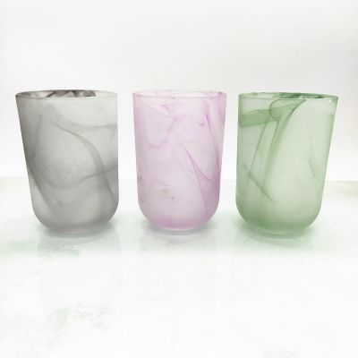 2019 new style handmade colorful candle vessel glass candle vessel